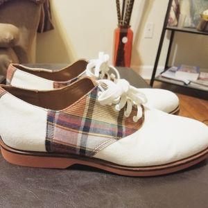 Polo by Ralph Lauren Orval Oxford Men Shoes- White & Plaid